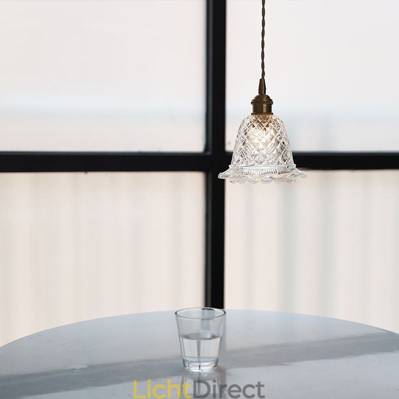 Moderne bloemen glazen hanglamp 1 licht decoratieve lamp