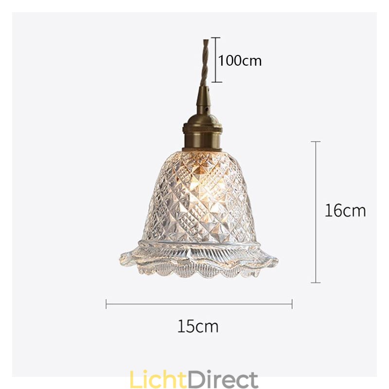 Moderne bloemen glazen hanglamp 1 licht decoratieve lamp