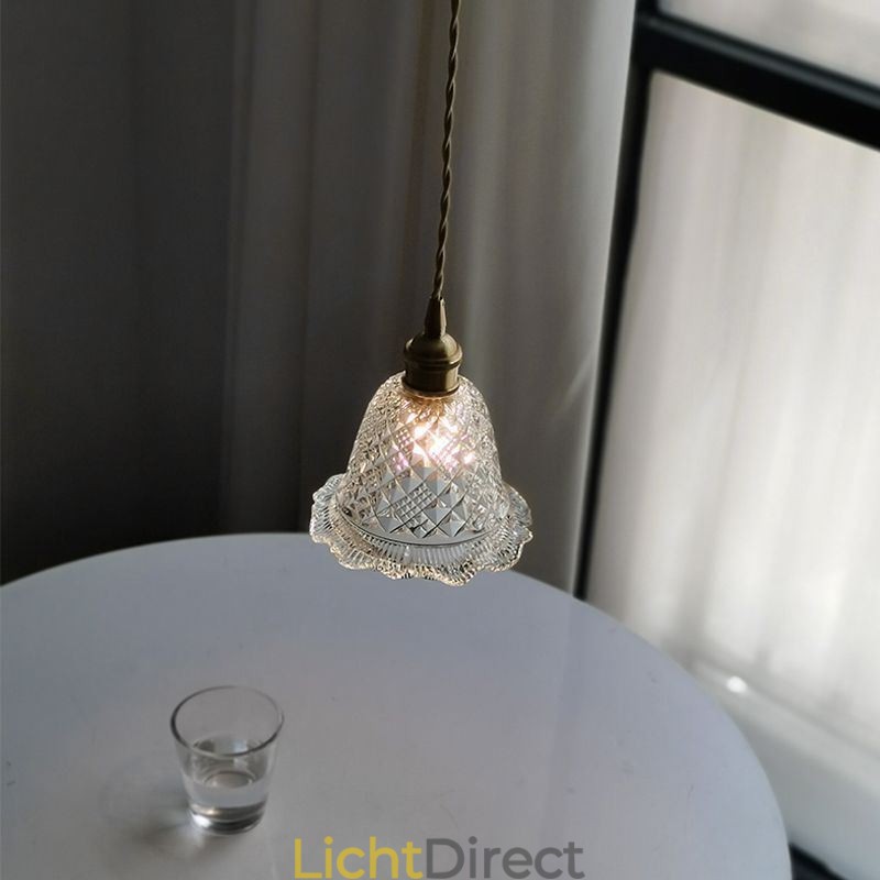 Moderne bloemen glazen hanglamp 1 licht decoratieve lamp