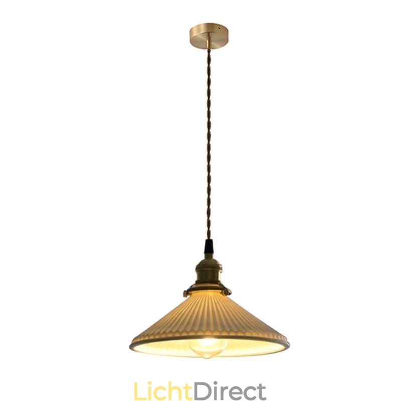 Japanse stijl keramiek hanglamp retro geplooide hanglamp
