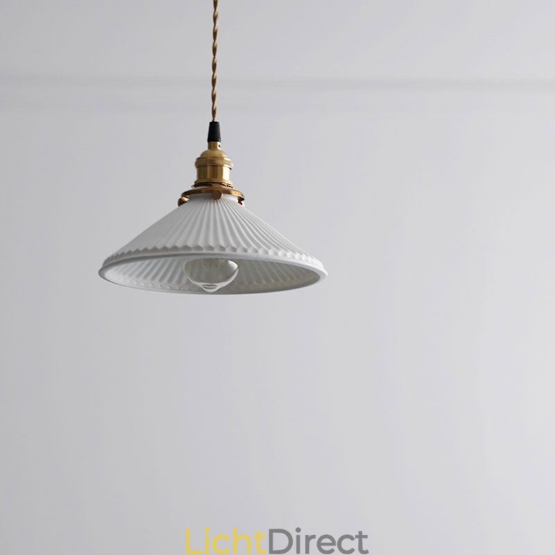 Japanse stijl keramiek hanglamp retro geplooide hanglamp