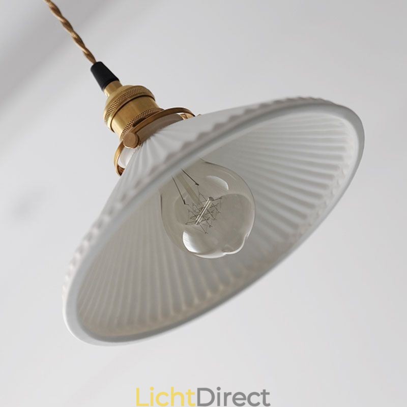Japanse stijl keramiek hanglamp retro geplooide hanglamp