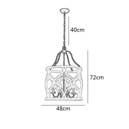 Vintage stijl 4 lichts lantaarn hanglamp