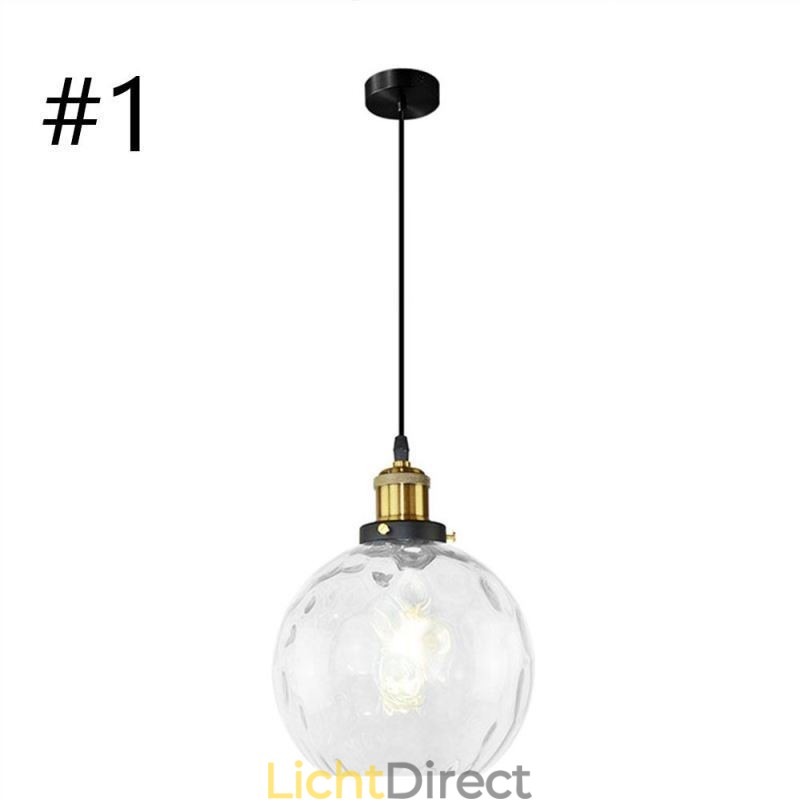 Moderne glazen hanglamp ronde waterpatroon glazen hanglamp