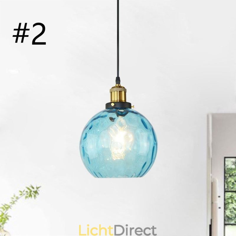 Moderne glazen hanglamp ronde waterpatroon glazen hanglamp