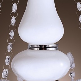 Elegante kristallen kroonluchter met 5 lampen in wit