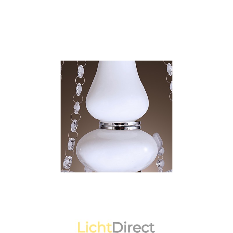 Elegante kristallen kroonluchter met 5 lampen in wit