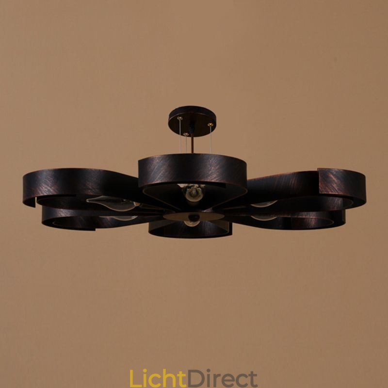 Moderne vintage plafondlamp ijzeren bloemvormige hanglamp