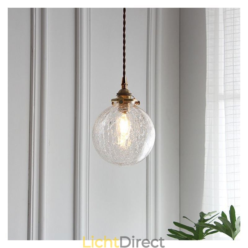 Glazen hanglamp moderne crackle plafondlamp