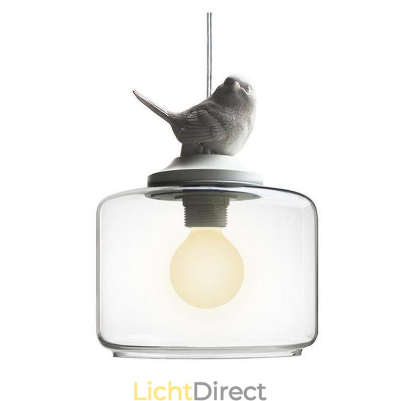 Retro Stijl Glazen Hanglamp Kleine Vogel Decoratieve Verlichting