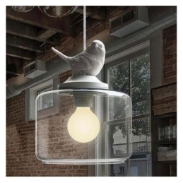Retro Stijl Glazen Hanglamp Kleine Vogel Decoratieve Verlichting