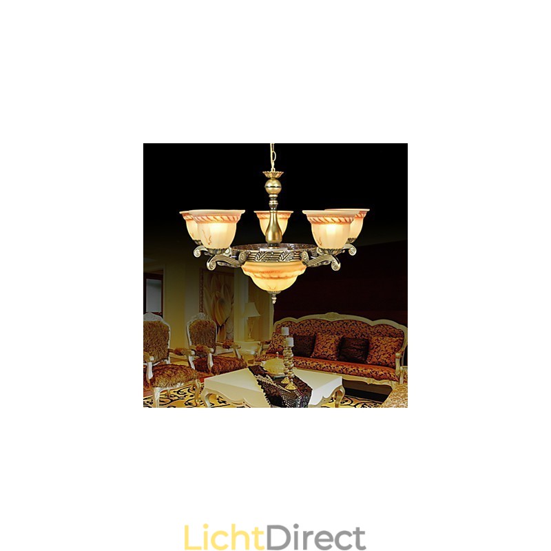 Traditionele klassieke vintage retro bronzen metalen kroonluchter