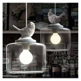 Retro Stijl Glazen Hanglamp Kleine Vogel Decoratieve Verlichting