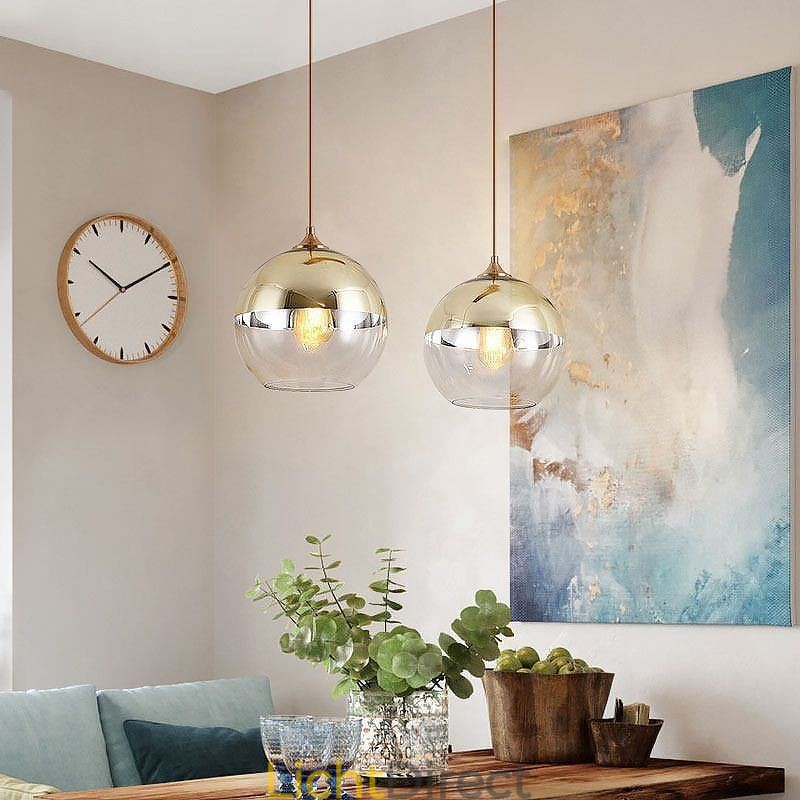 Creatieve hanglamp van ijzer en glas, decoratieve verlichting