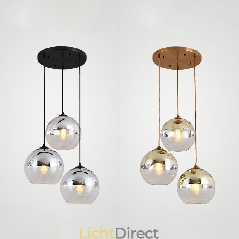 Creatieve hanglamp van ijzer en glas, decoratieve verlichting
