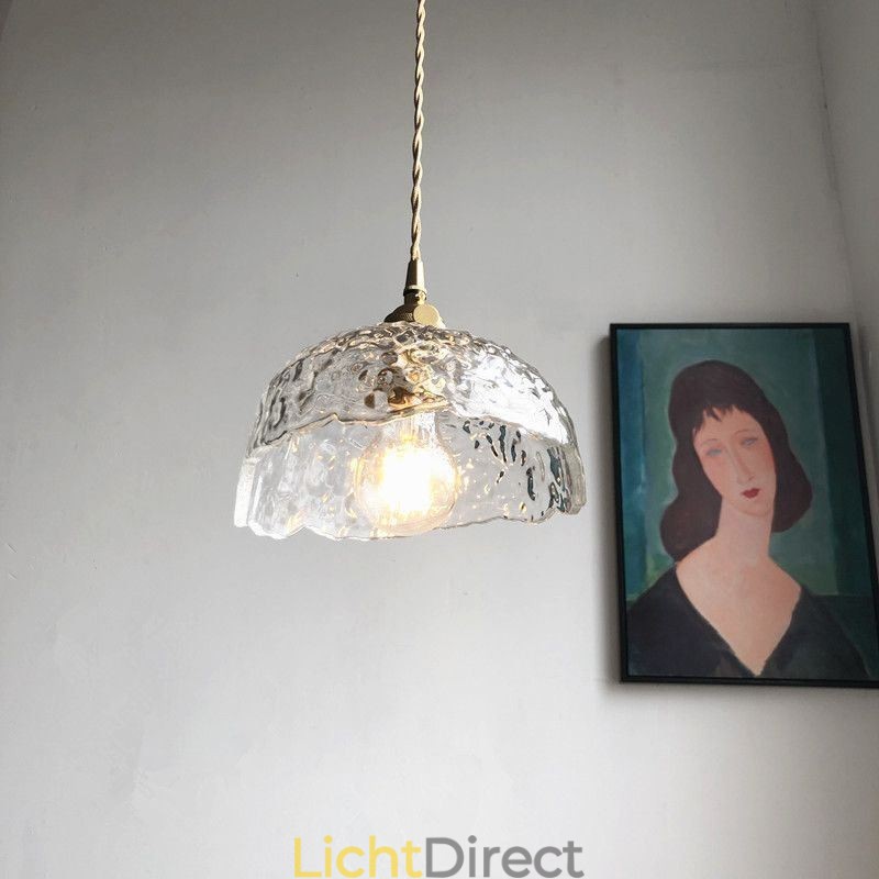 Onregelmatige messing glazen hanglamp Hammer glazen plafondlamp