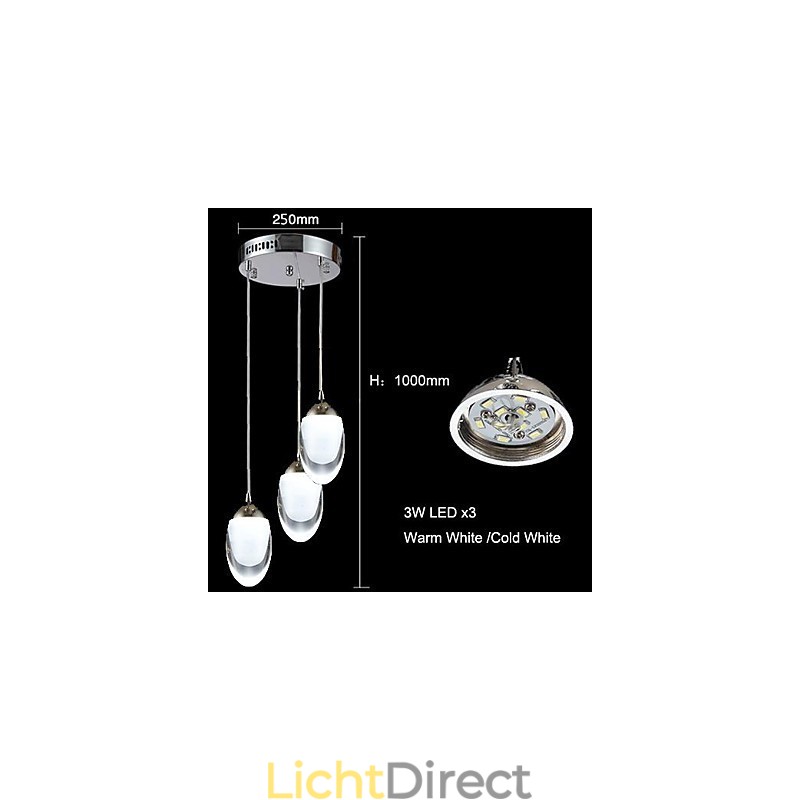 Moderne eigentijdse traditionele klassieke landelijke kroonluchter hanglamp van chroomglas