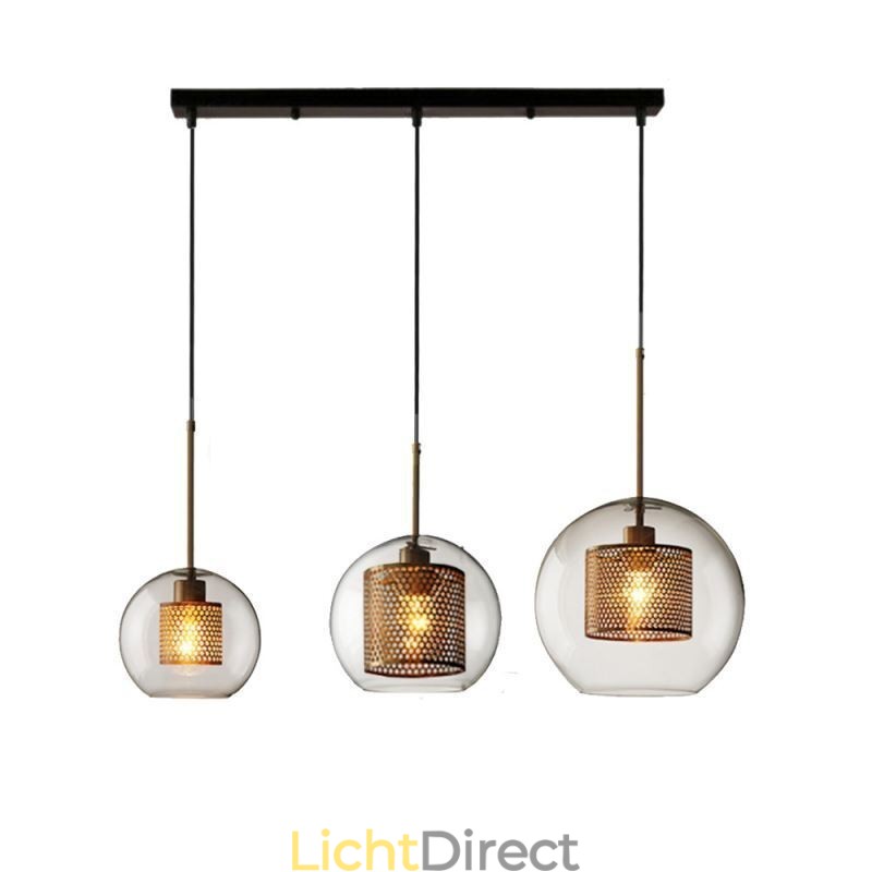 Minimalistische glazen cluster hanglamp 3 lichts plafondlamp eiland