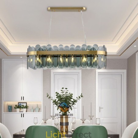 Minimalistische glazen hanglamp Unieke kleur Rechthoekige plafondlamp Eiland Minimalistische glazen hanglamp Unieke kleur Rechthoekige plafondlamp Eiland