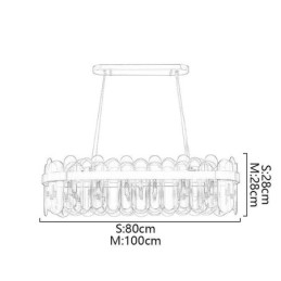 Minimalistische glazen hanglamp Unieke kleur Rechthoekige plafondlamp Eiland