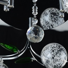 Kroonluchter 6-lichts Landelijk Aluminium Glas Chroom