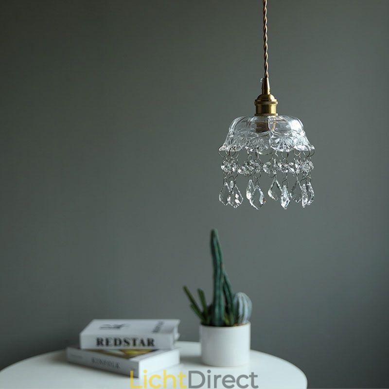 Elegante glazen hanglamp met enkele kop, mini-hanglamp