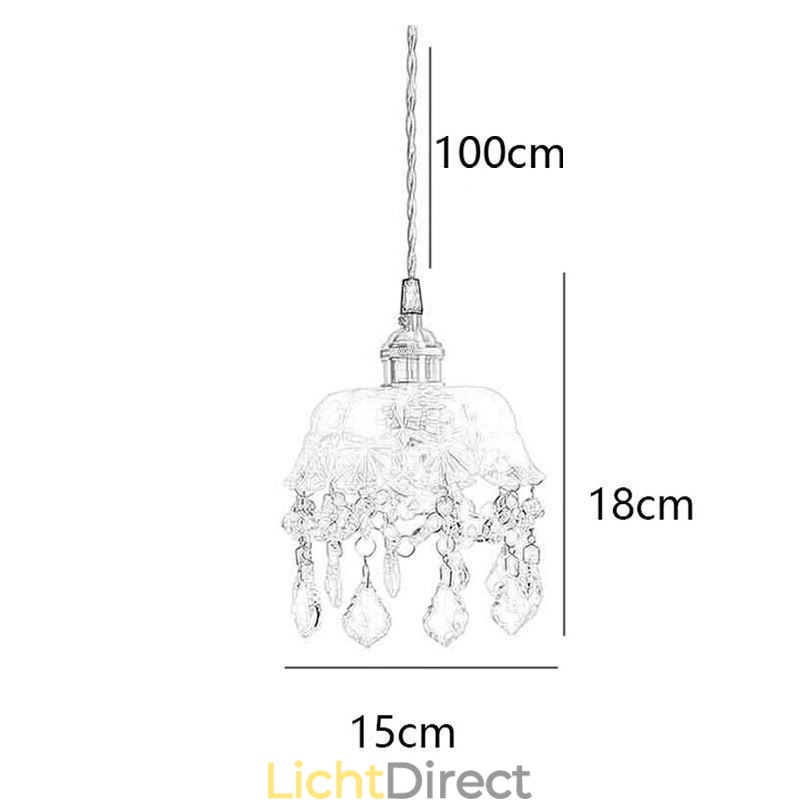 Elegante glazen hanglamp met enkele kop, mini-hanglamp