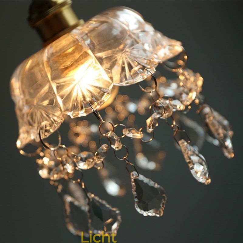 Elegante glazen hanglamp met enkele kop, mini-hanglamp