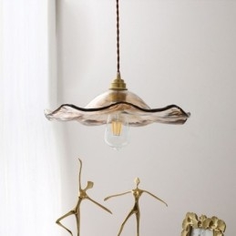 Lotusblad Glazen Hanglamp Creatieve Decoratieve Verlichtingsarmatuur