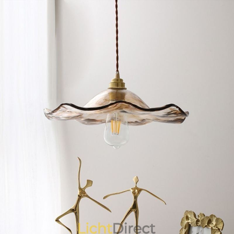 Lotusblad Glazen Hanglamp Creatieve Decoratieve Verlichtingsarmatuur