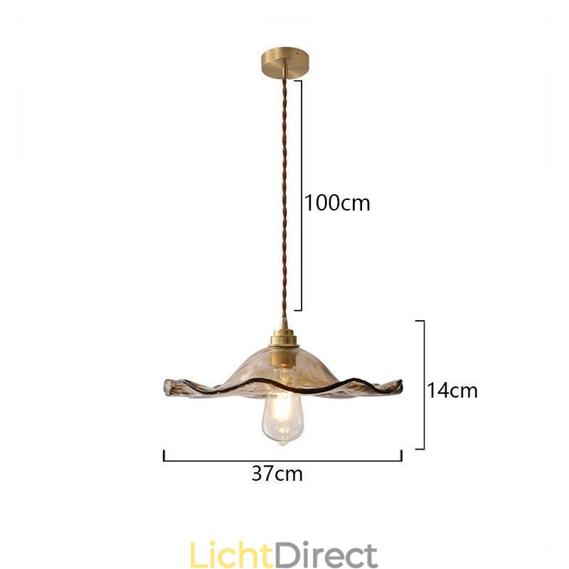 Lotusblad Glazen Hanglamp Creatieve Decoratieve Verlichtingsarmatuur