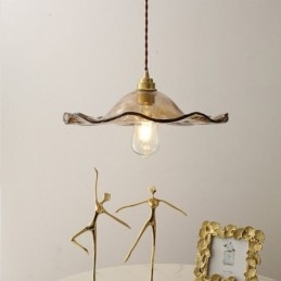 Lotusblad Glazen Hanglamp Creatieve Decoratieve Verlichtingsarmatuur