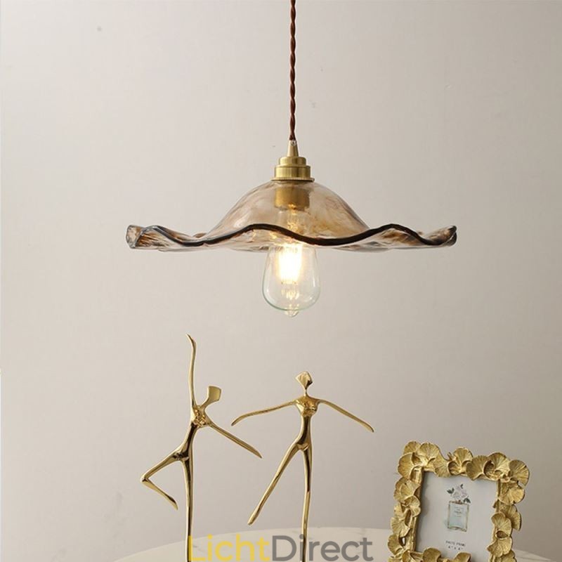 Lotusblad Glazen Hanglamp Creatieve Decoratieve Verlichtingsarmatuur