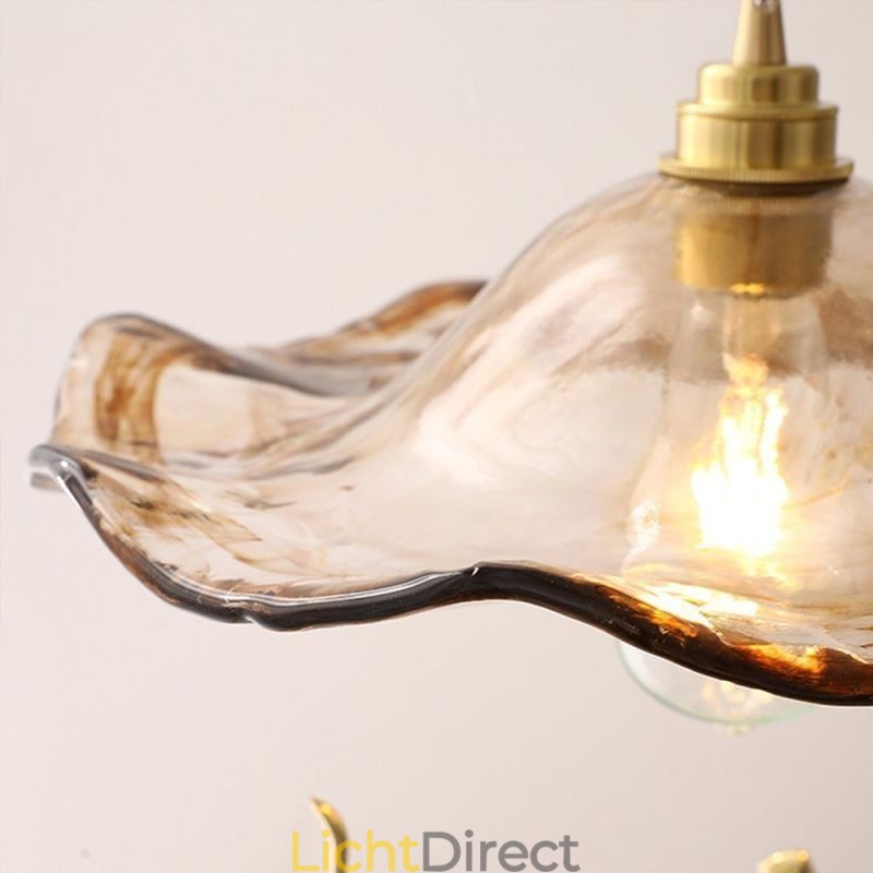 Lotusblad Glazen Hanglamp Creatieve Decoratieve Verlichtingsarmatuur