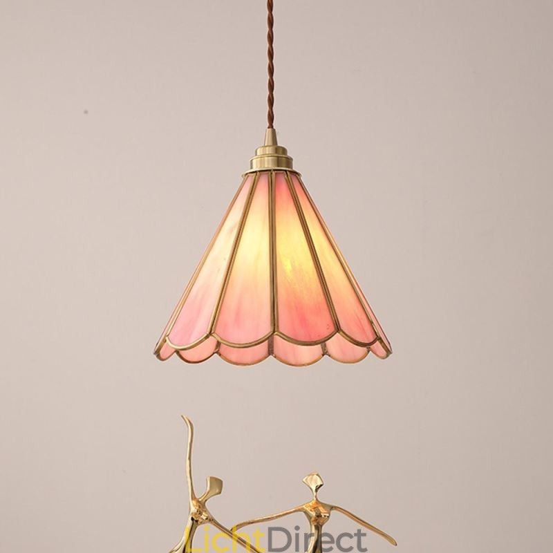 Japanse stijl glazen hanglamp retro bloemblaadjes lamp