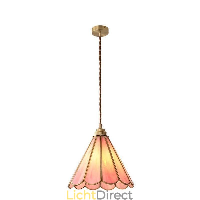 Japanse stijl glazen hanglamp retro bloemblaadjes lamp