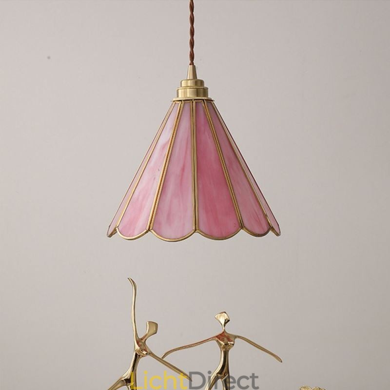 Japanse stijl glazen hanglamp retro bloemblaadjes lamp