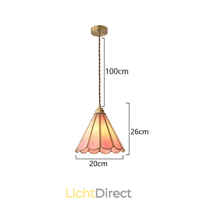 Japanse stijl glazen hanglamp retro bloemblaadjes lamp