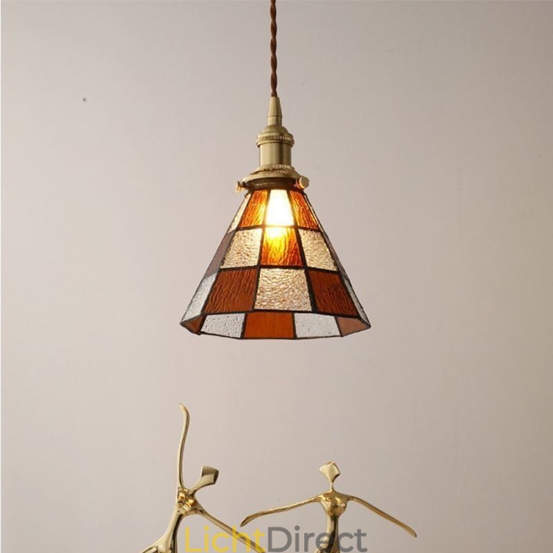 Retro Lattice Glazen Hanglamp Japanse Stijl Verlichting