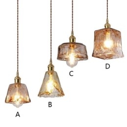 Unieke Mini Glazen Hanglamp Japanse Stijl Amberkleurige Decoratieve Verlichting
