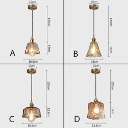 Unieke Mini Glazen Hanglamp Japanse Stijl Amberkleurige Decoratieve Verlichting