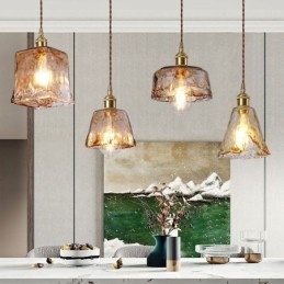 Unieke Mini Glazen Hanglamp Japanse Stijl Amberkleurige Decoratieve Verlichting