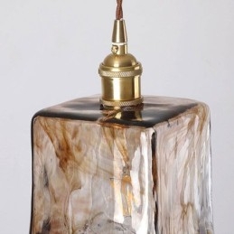 Unieke Mini Glazen Hanglamp Japanse Stijl Amberkleurige Decoratieve Verlichting