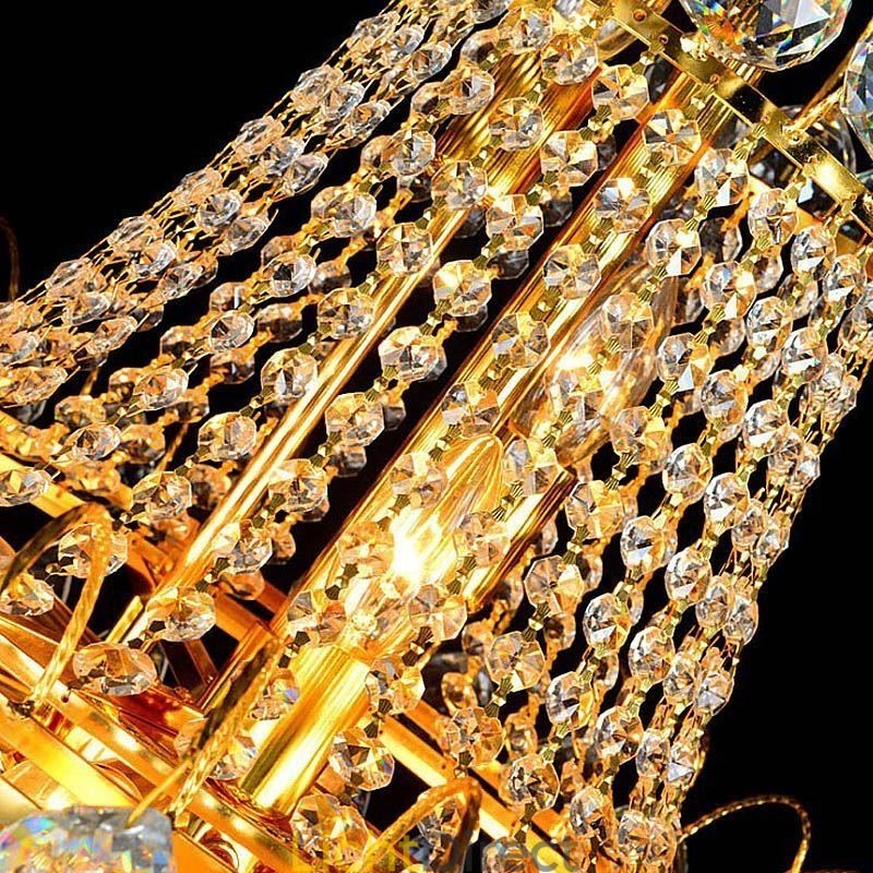 Europese lange hanglamp van kristal