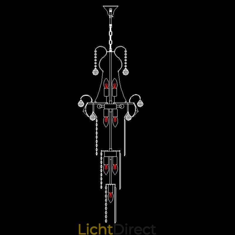 Europese lange hanglamp van kristal