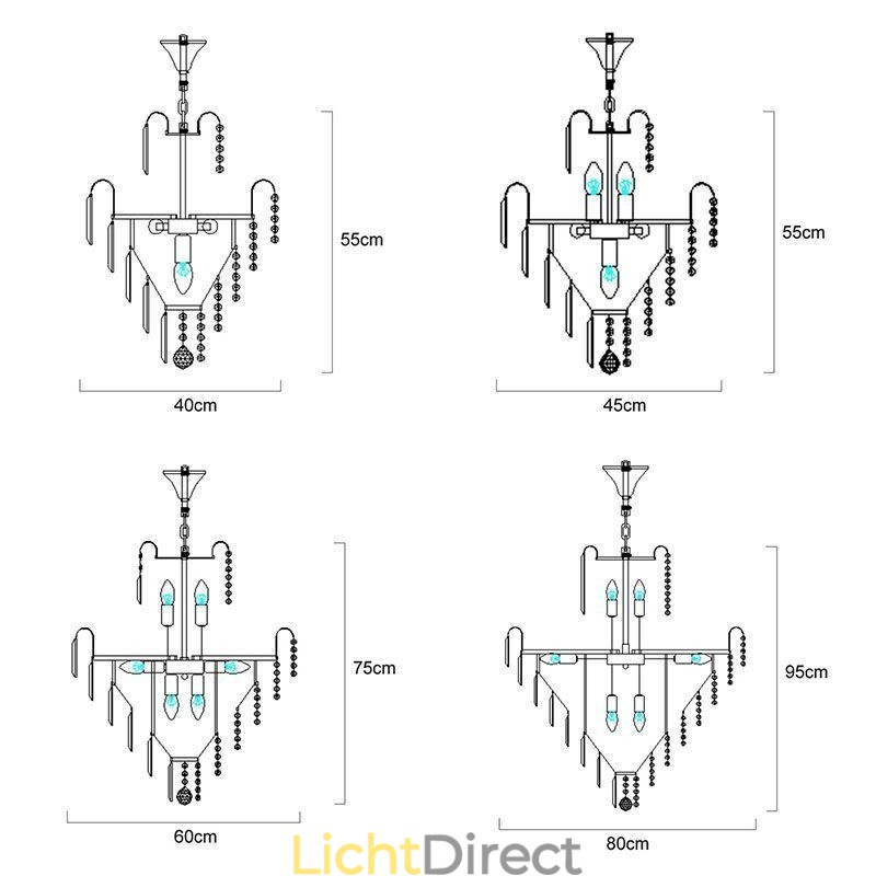 Moderne elegante kristallen hanglamp conische kroonluchter