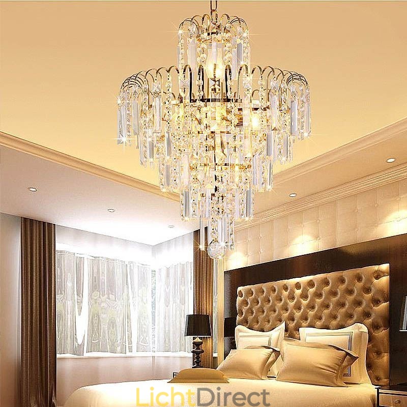 Moderne elegante kristallen hanglamp conische kroonluchter