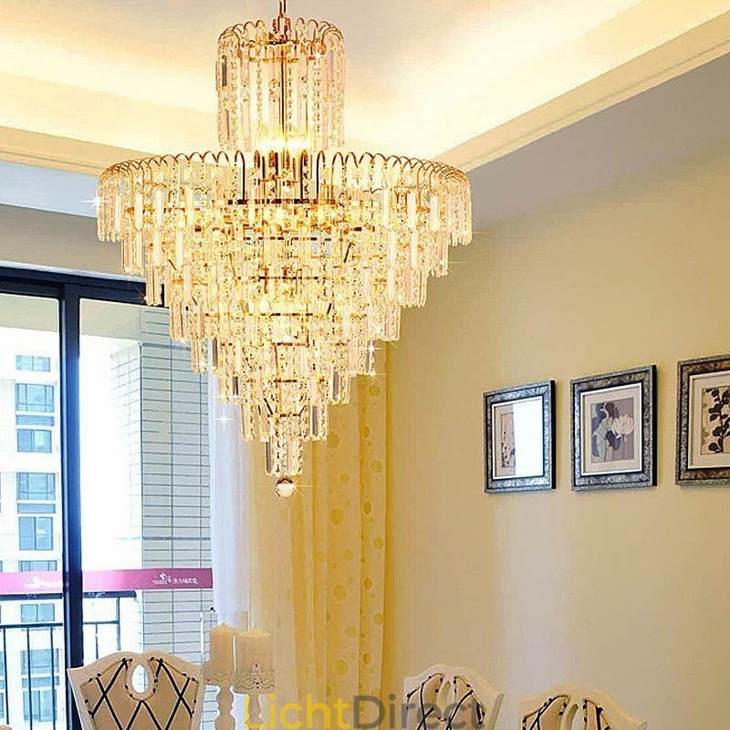 Moderne elegante kristallen hanglamp conische kroonluchter