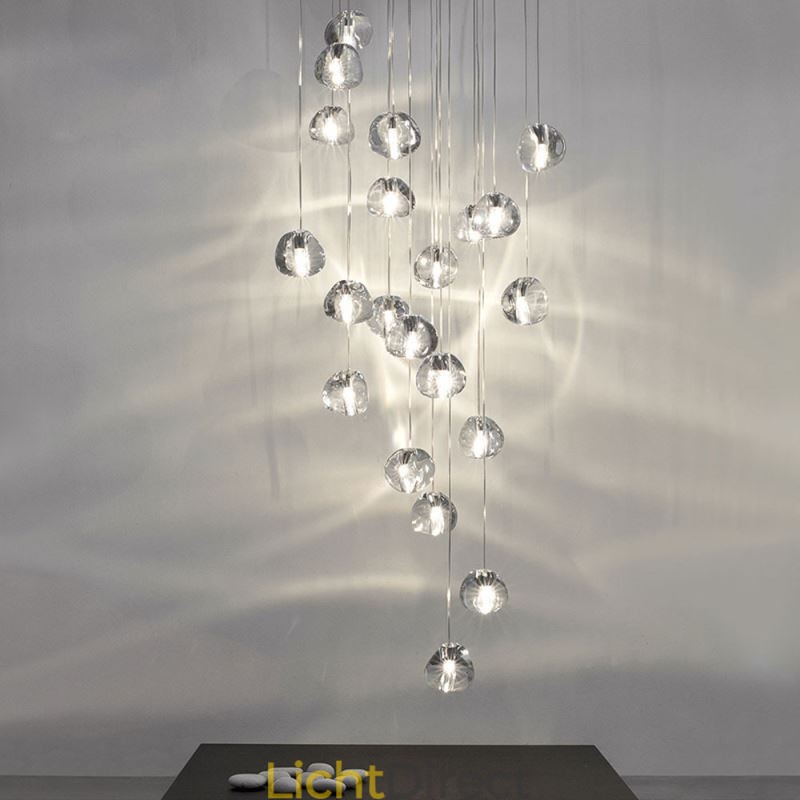 Moderne kristallen cluster hanglamp Unieke kristallen lampenkap Duplex trap