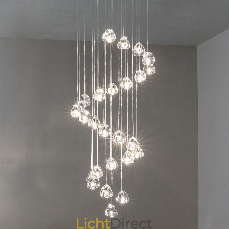 Moderne kristallen cluster hanglamp Unieke kristallen lampenkap Duplex trap